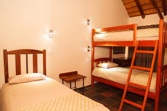 Phalaborwa Safari Park, A Forever Resort: 4-Sleeper Chalet. 2 bedrooms (1 queen bed, 2 single beds)